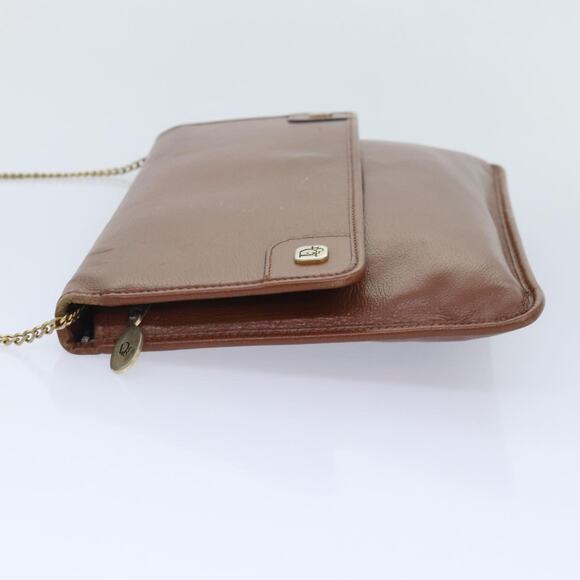 DIOR Chain Shoulder Bag Leather Brown - Picture 4 of 12